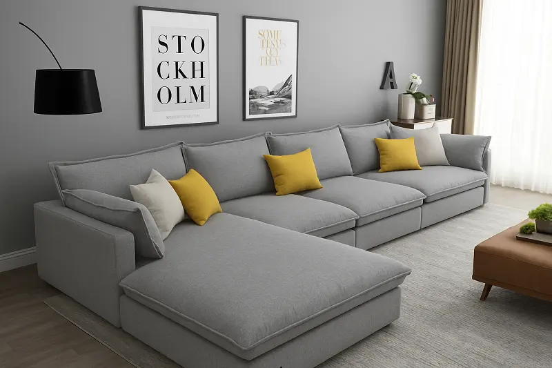 كنب-زاوية (5) كنب زاوية بعدة ألوان – تصميم عصري مريح بتنجيد فاخر – قاعدة خشبية متينة تناسب جميع المساحات