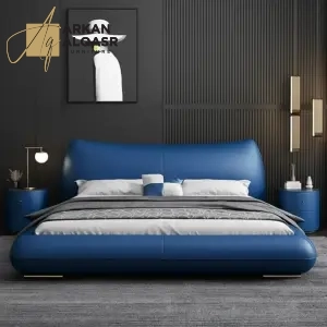 سرير جلد بتصميم مميز فاخر