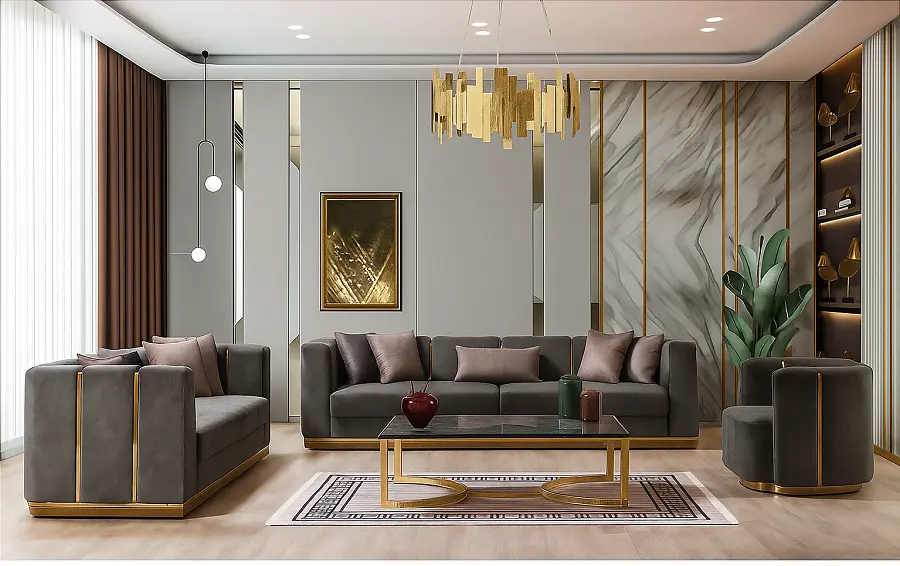 كنب (3) كنب مودرن ثلاثي من تصميم ارمادا