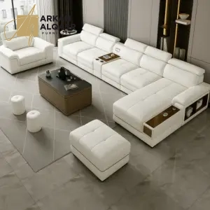 ركنة بتصميم جذاب – تنجيد ناعم وقاعدة خشبية متينة – ألوان مناسبة لغرف المعيشة العصرية