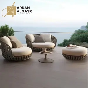 جلسات خارجية مع طاولة قهوة 3 جلسات خارجية مع طاولة قهوة